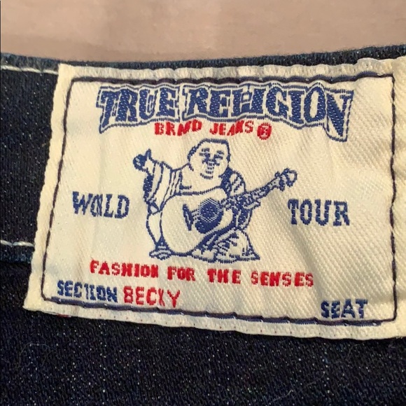 True Religion Jeans. Embellished pockets. Size 26 - Picture 3 of 5